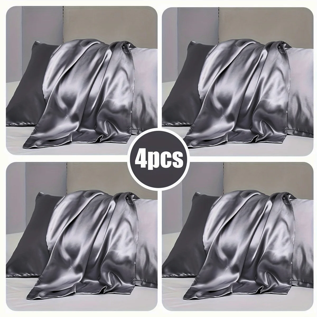 4PCS Satin Pillowcases for Hair and Skin