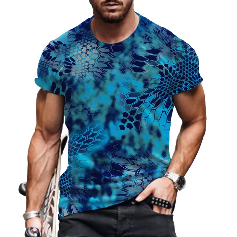 2023 Summer T-shirt Fish scale shape T-Shirt 3D Print Funny Tee Men Fashion Men's clothing Men's T-shirt shirt Tops Men Clothes