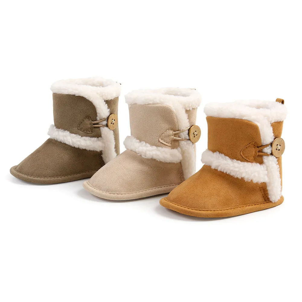 0-18M Toddler Warm Boots Winter First Walkers baby Girls Boys Shoes Soft Sole Fur Snow Booties Kids Snow Boots