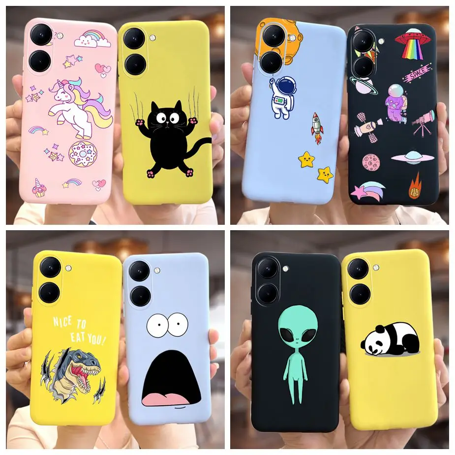 For Realme C33 4G Case RMX3624 Cute Animals Cartoon Cover Silicone Soft