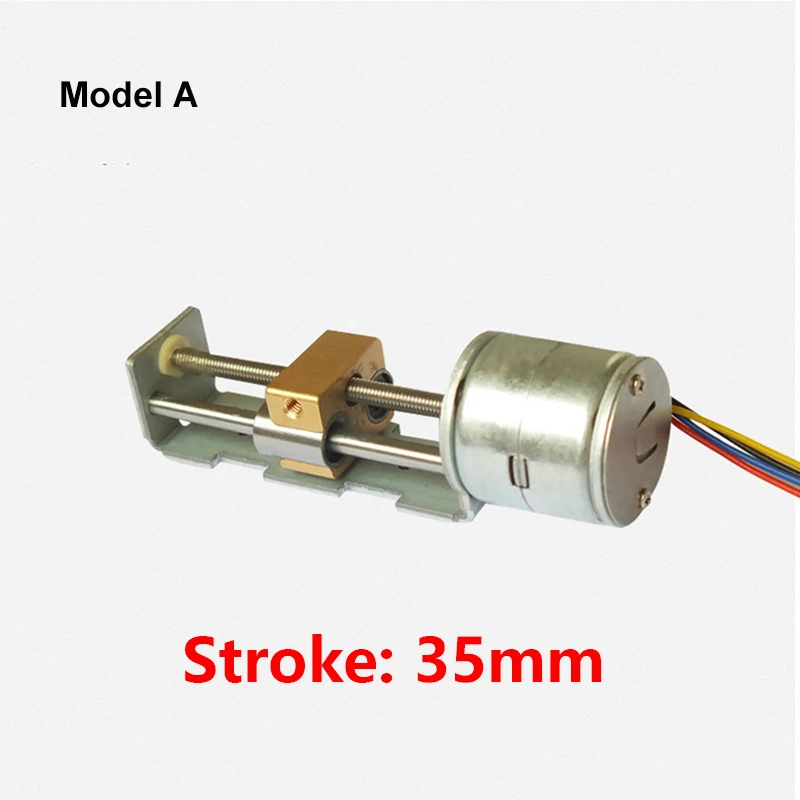 Stroke 35mm/55mm/80mm Linear Actuator Micro 15mm/20mm Two-phase Four-wire Stepper Motor With Copper Nut DIY XYZ 3D printer