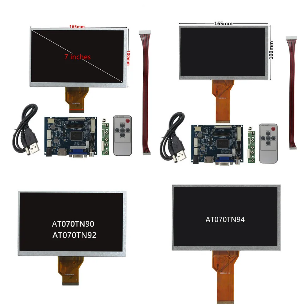 7 인치 AT070TN90 94 모니터 키트 HDMI + VGA + 2AV 제어 드라이..