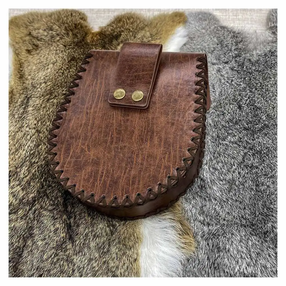 Viking Renaissance cosplay fantasy belt pouch bracers medieval pirate costume accessories brown black waist bag fanny pack props