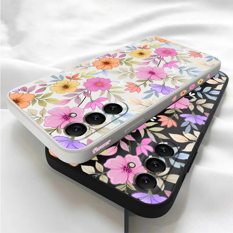 Vibrant Floral Silicone Phone Case Cover