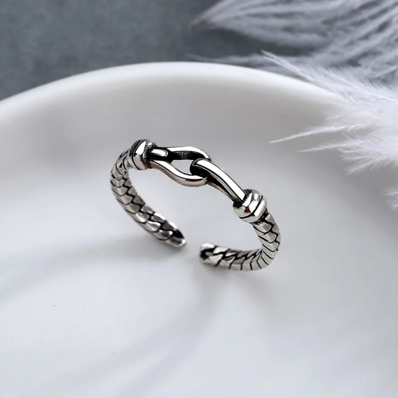 

New in 925 Sterling Silver Chain Weave ​Adjustable Women's Ring Wedding Jewelry Accessories Wholesale Items With Free Shipping