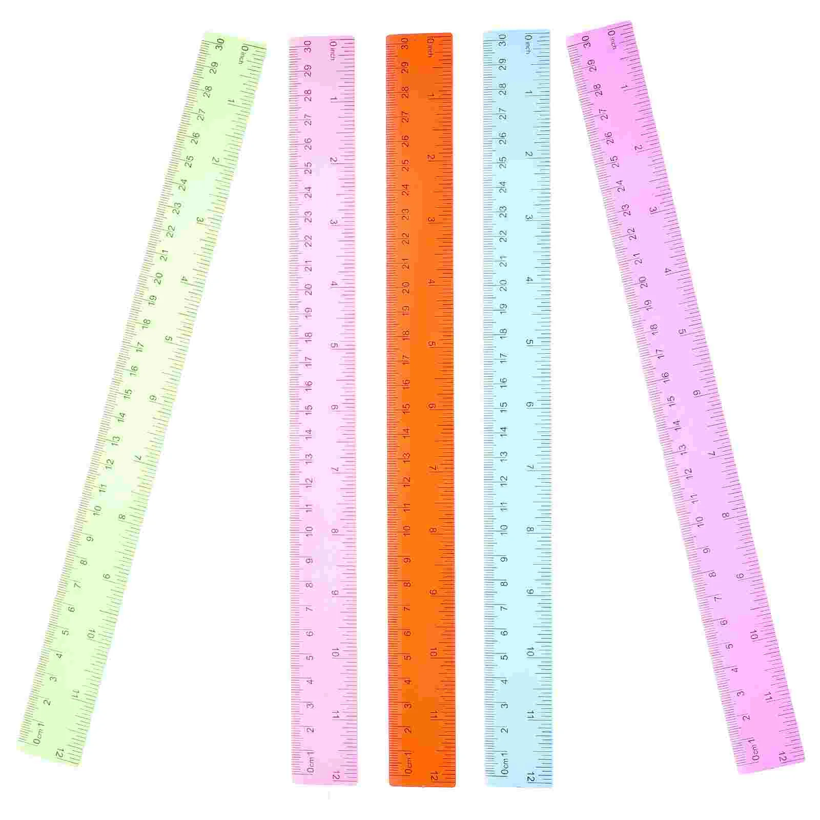 

5 Pcs Creative Plastic Ruler Novelty Colored Rulers Portable Students Straight Measuring with Centimeters