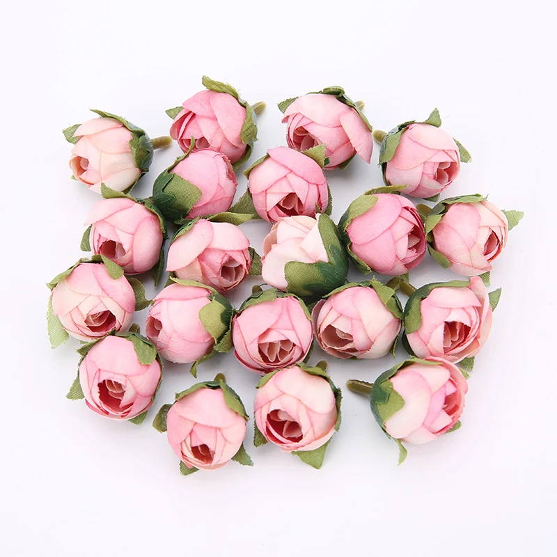 10-Piece Set of Rose Tea Buds Artificial Silk Flowers