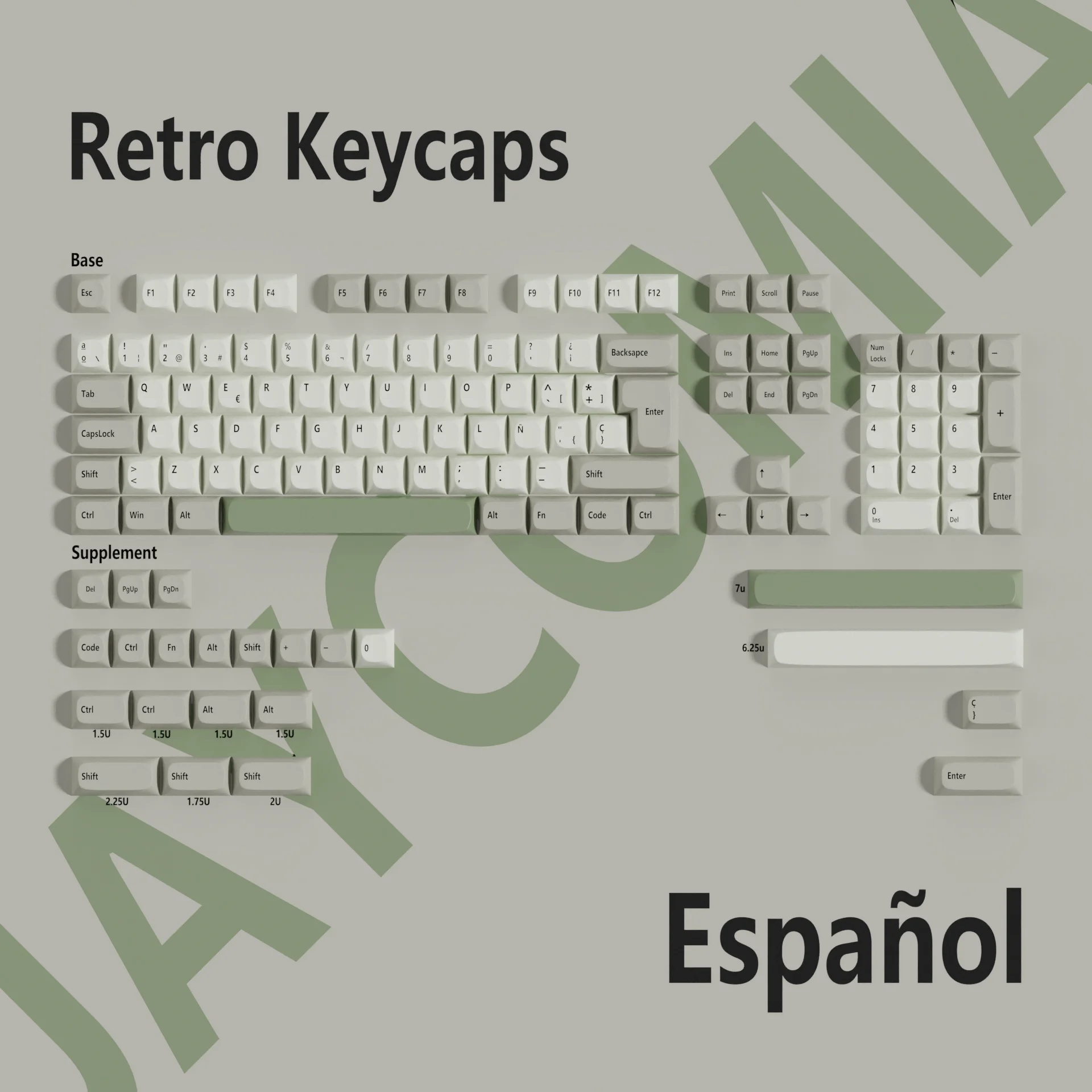 

Spanish Keycap JMA Profile Retro Keycaps 131 Keys PBT Dye-Sub ES Keyboard Keycaps For MX Mechanical Keyboard GMK67 Hi75 7U Space