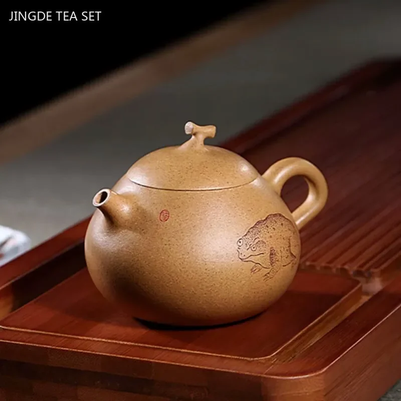 180ml Boutique Handmade Section Mud Tea Set Yixing Purple Clay Tea Pot Chinese Ball Filter Kettle Custom Zisha Tea Infuser