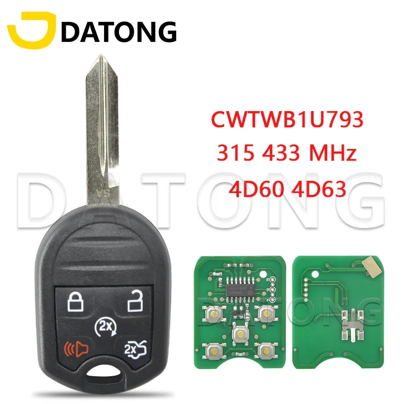 

Wolrd Car Remote Control Key Datong For Ford Expedition Explorer Taurus Flex 315/433MHz 4D60 4D63 Chip CWTWB1U793 Replace