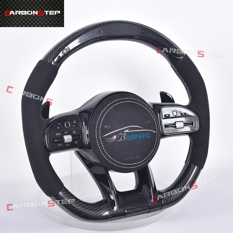 

For Mercedes Benz Carbon Fiber Led Steering Wheel W205 AMG W212 W213 CLA C300 W218 G Class GLE W447 W210 W208 Upgrade Leather