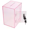 Acrylic Money Box Clear Tip Box Lock for Fundraising Donation Suggestion Complaint Letter Storage Container Portable 2