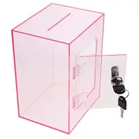 Acrylic Money Box Clear Tip Box Lock for Fundraising Donation Suggestion Complaint Letter Storage Container Portable 2