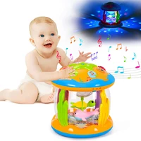Baby 4 in 1 Tummy Time Crawling Toy Early Learning Sea Animals Sensory Toy Light Up Musical Projector for Infant Toddler Gifts 1