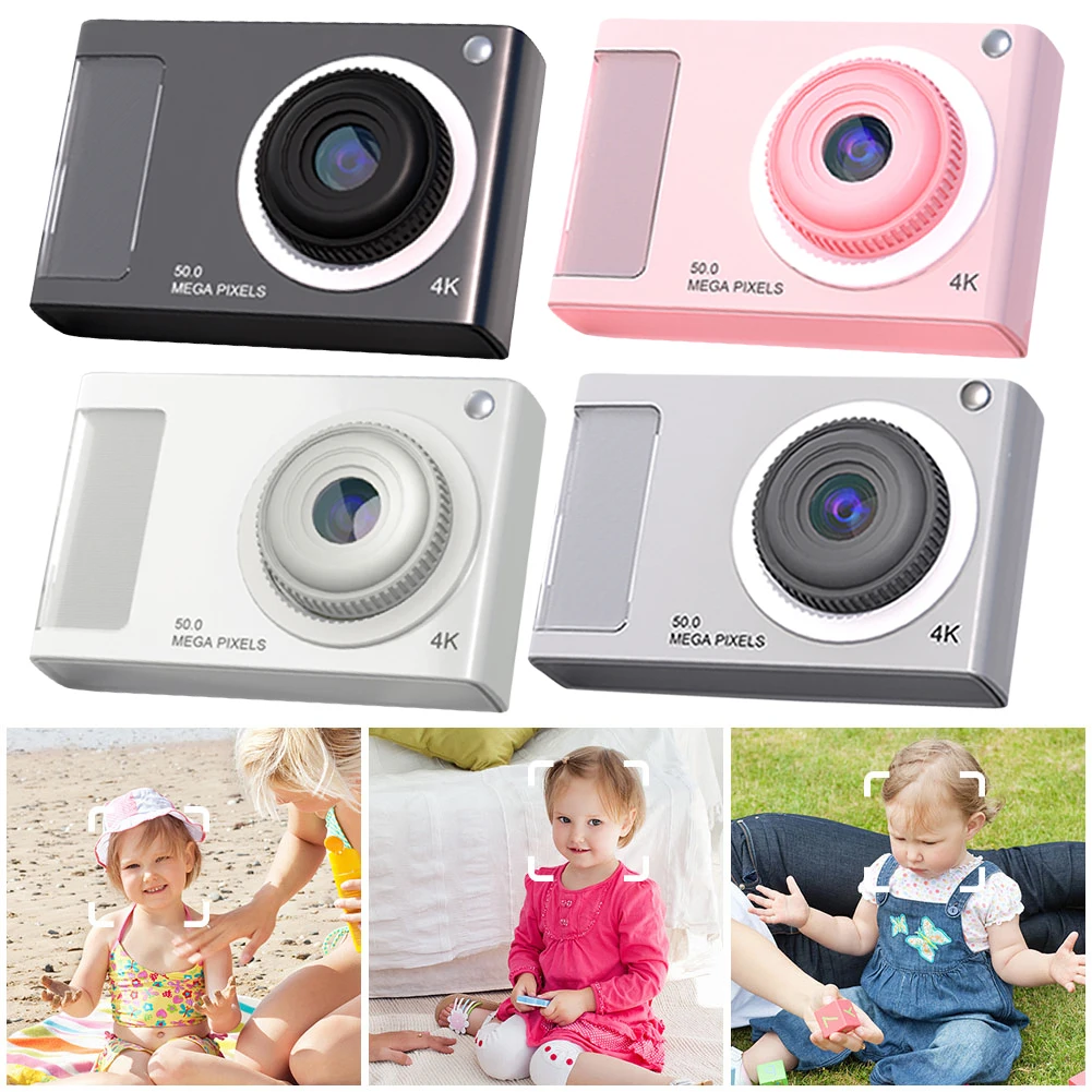 어린이 학생용 필 라이트 카메라, 48MP HD, 2.4 인치 IPS 디스플레이, 16X 줌 비디오 카메라, 흔들림 방지, 4K 휴대용 카메라