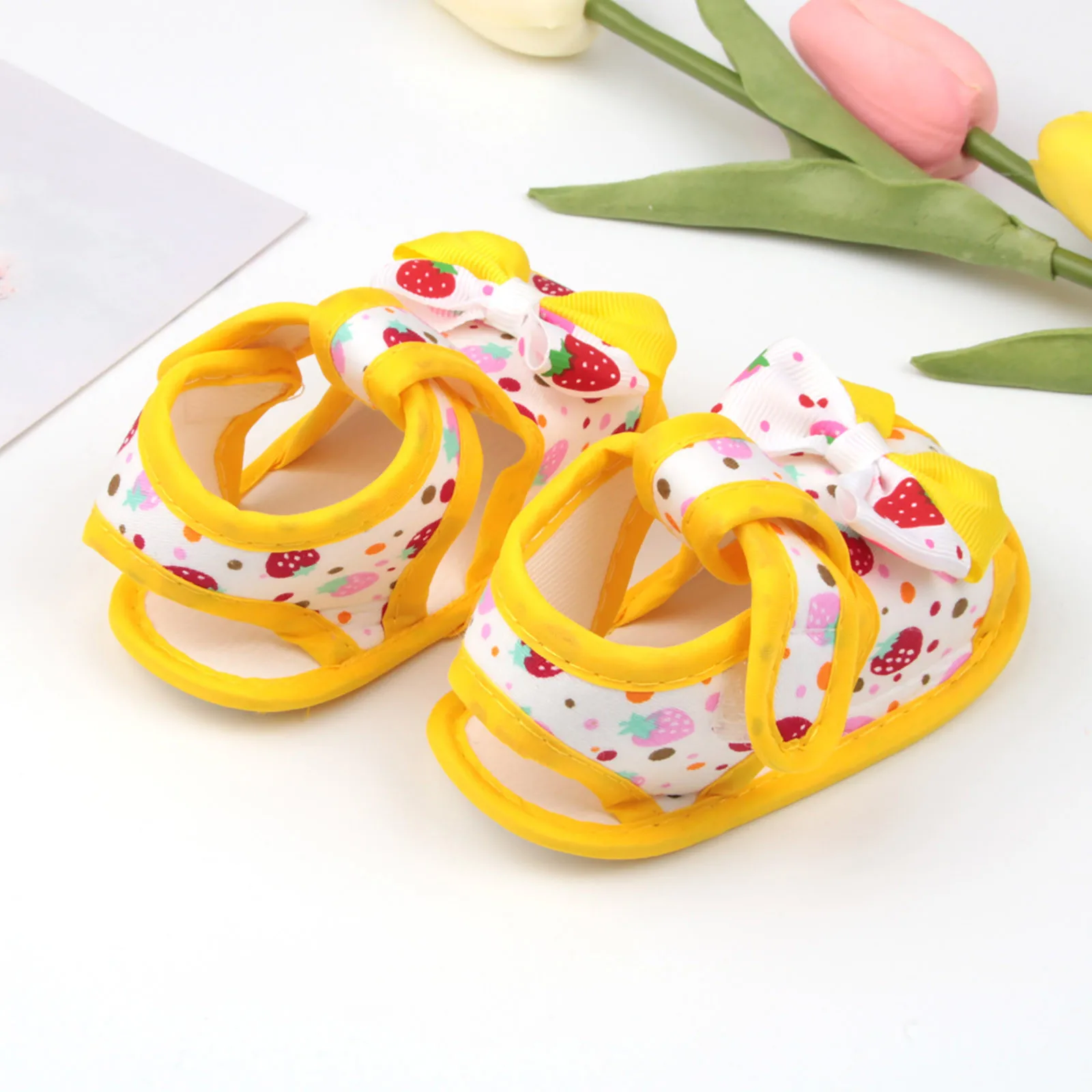 Baby Shoes Cute Baby Girls Strawberry Print First Walkers Toddler Infant Boy Comfort Soft Sole Prewalker Shoes Princess Shoes