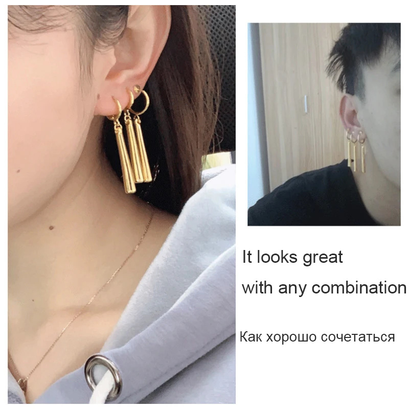 Dangle Earrings Drop Earrings Pendant Earrings Long Earrings Kiss Jewelry Unisex 3Pcs/set Zoro Cosplay Earrings Prop for Women Men Long Column Pendant Drop Earrings Ear Clip Friends Gift