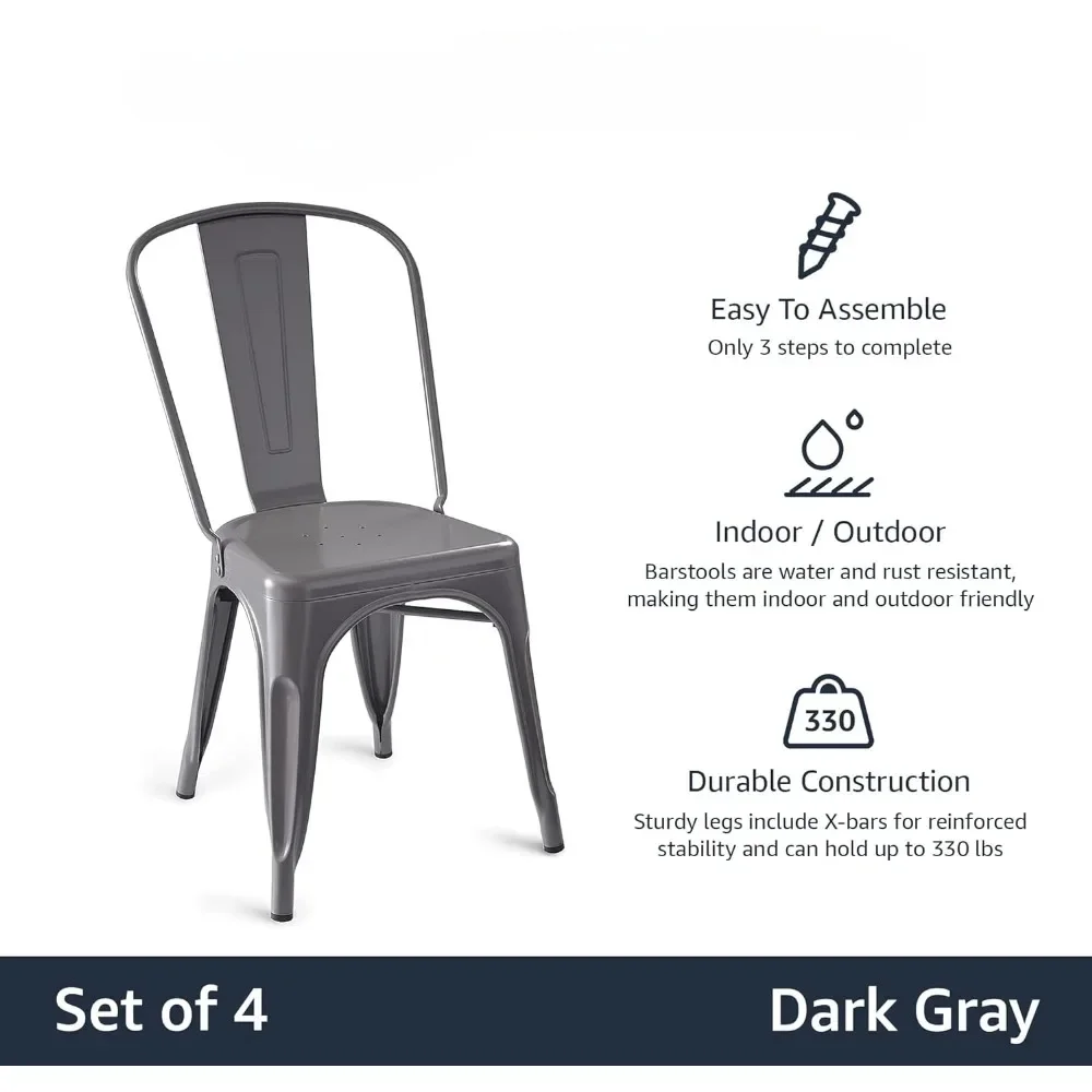 Metal Dining Chair Feet Rubber Cushion Stackable 1 Pack (4 per Pack)