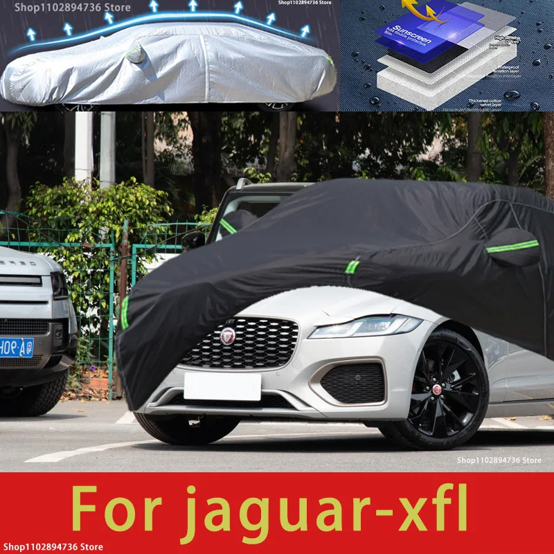 

For Jaguar XFL Fit Outdoor Protection Full Car Covers Snow Cover Sunshade Waterproof Dustproof Exterior black car cover