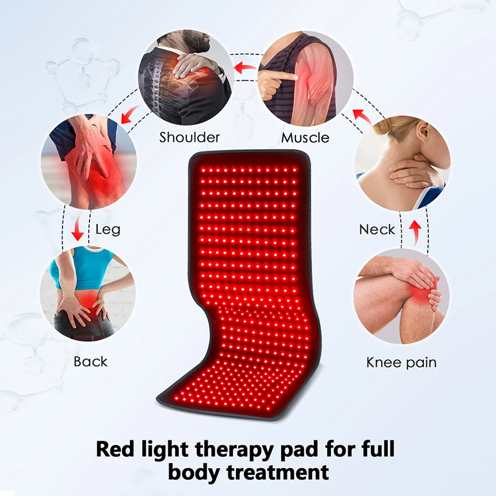 Red＆Infrared Therapy Belt Body Therapy Heating Pad Device Cushion Mat Waist Back Shoulder Muscle Pain Relief Massage