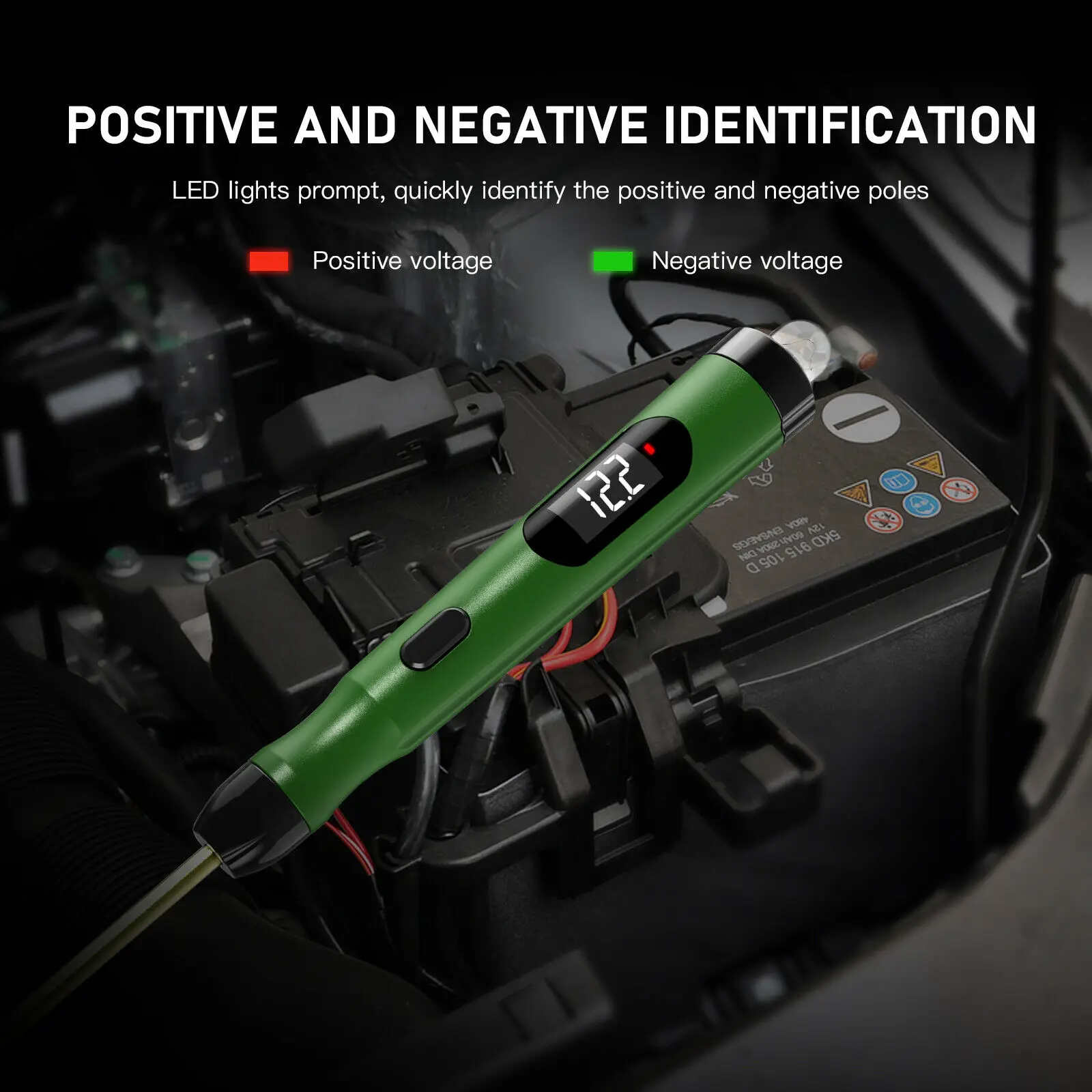 Circuit Tester Automotive Car Power Circuit Probe Kit 12V 24V Digital Display Load Polarity Voltage Test Pen