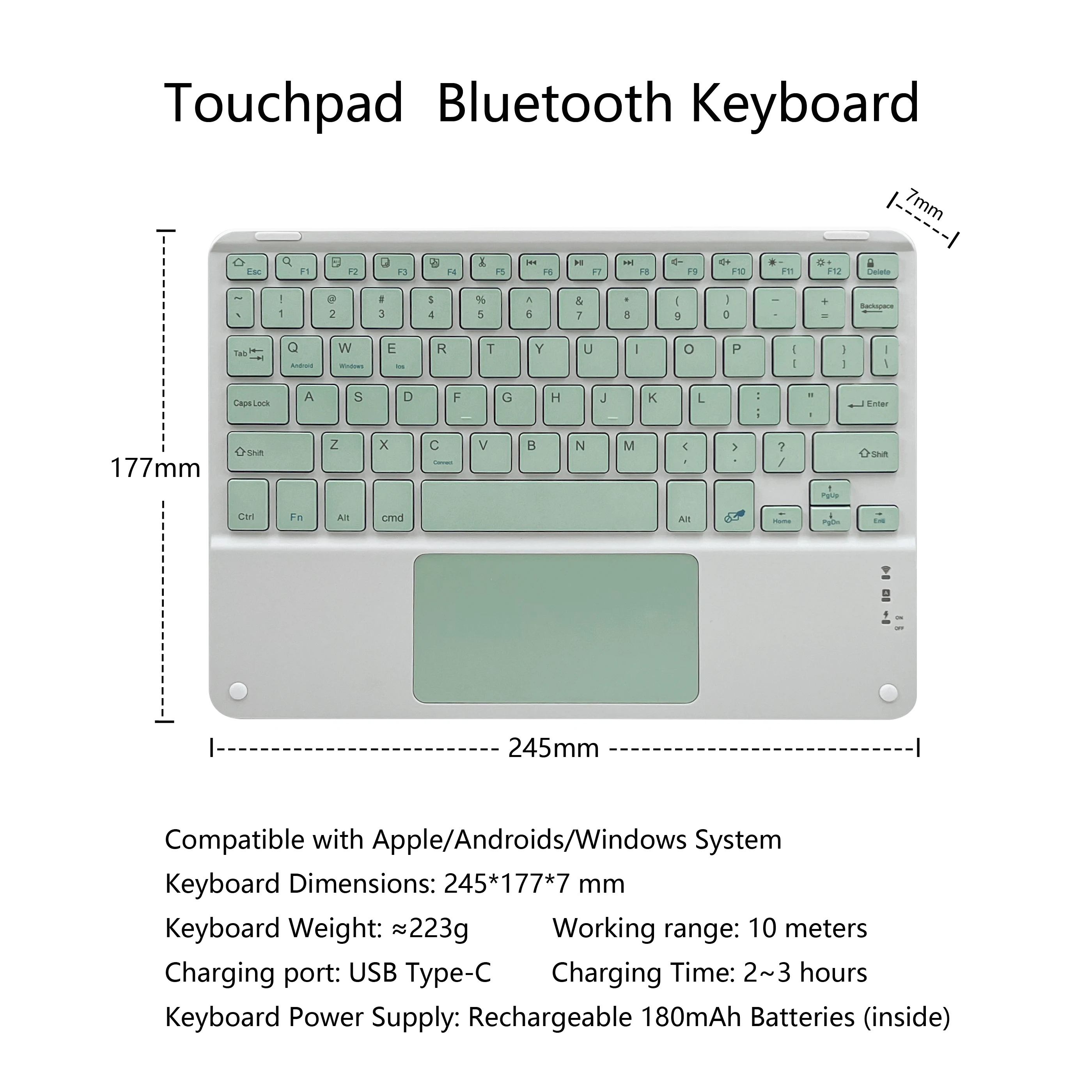 Rechargeable Bluetooth-compatible Keyboard Ultra-Slim Wireless Mouse Keyboard Set For Android Windows Tablet iPhone iPad bluetooth keyboard wireless keyboard mouse set