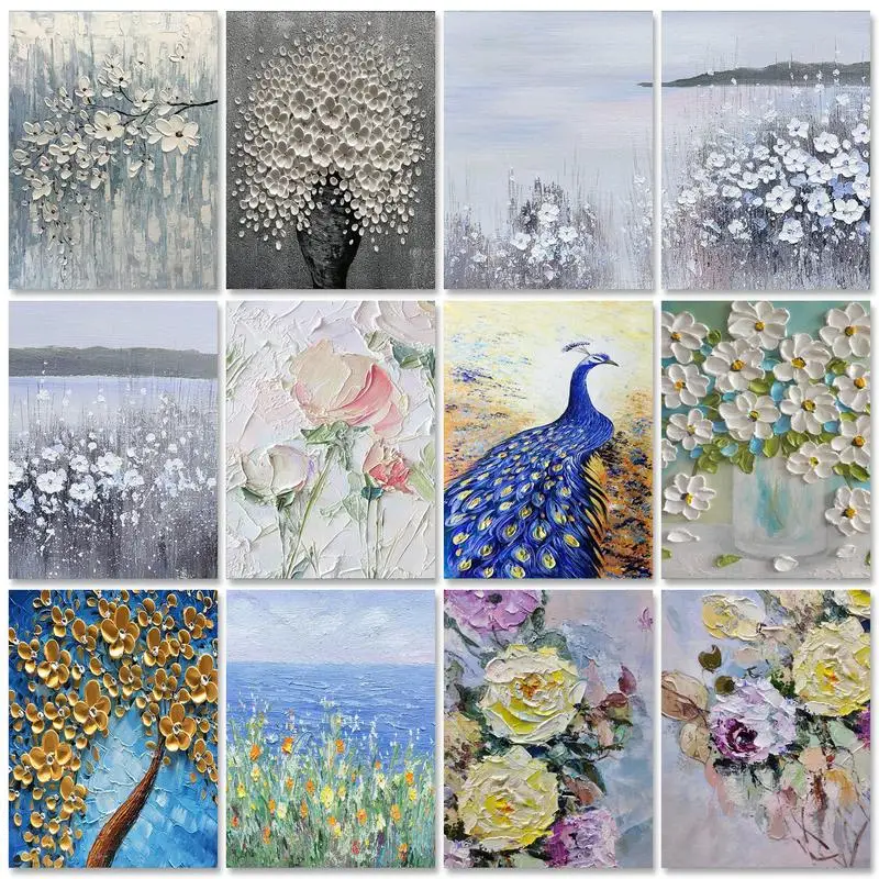 GATYZTORY Abstract Painting By Numbers Acrylic Paints Drawing By Numbers Flower Landscape Picture Paint Painting Decor For Adult