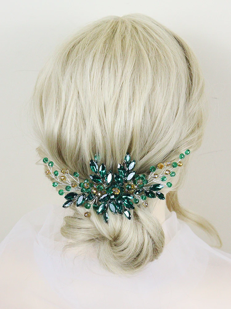 Green Rhinestones Wedding Hair Accessories for Women and Girls Headband  Bride Headdress Guest Head Jewelry Ceremony Tiaras - AliExpress