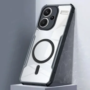 For Xiaomi Redmi Note 13 Pro+ Pro Plus Phone Case Hard Silicone Cover Shell Magnetic Wireless Charging Coque Bumper Capas