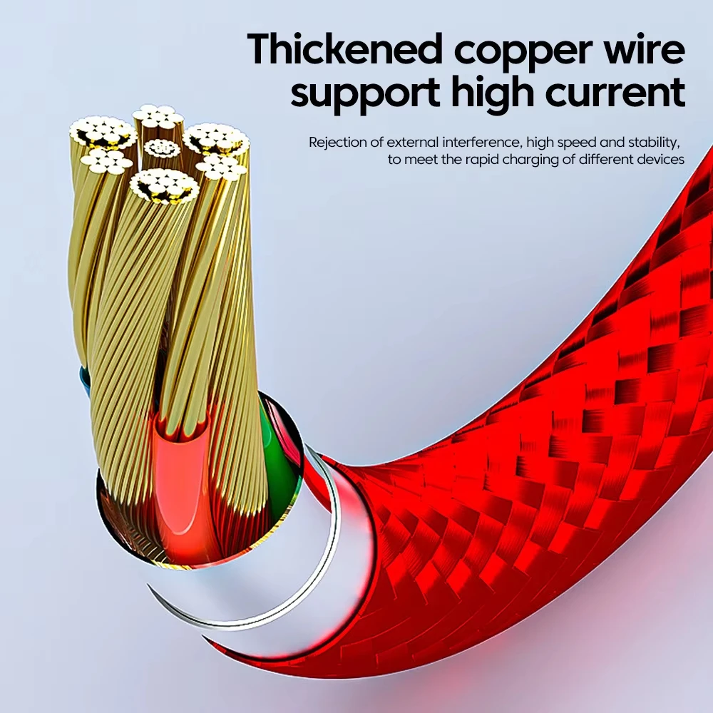 NNBILI 3 in 1 Fast Charging Cord 1.2m For iPhone 14 Samsung Xiaomi Huawei 100W 6A Micro USB Type-C Data Cable USBC Charge Wire Best Sellers In Phones Accessories