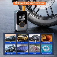 Pompe à Air électrique pour voiture, gonfleur de pneus Portable, injecteur d'air sans fil, affichage LCD, compresseur d'air pour voiture, moto, vélo, boule de pneu 4