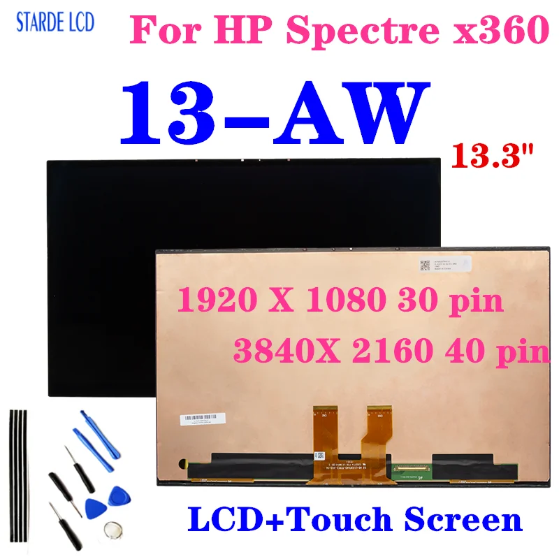 Originale 13.3 "Per Hp Spectre X360 13-Aw Series Display Lcd Touch Screen Assembly Muslim13 Aw2054Na Display Digitizer