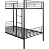 Twin Over Twin Metal Bunk Bed Trundle Frame with 2 Side Ladders Convertible Bunkbed Safety Guard Rails,No Box Spring Needed 6
