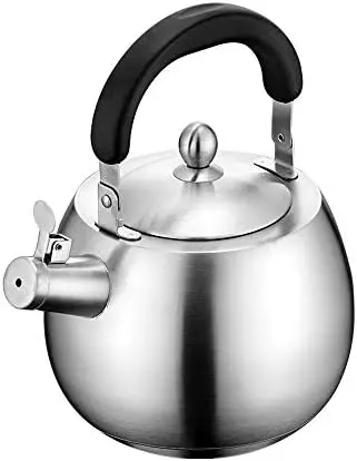 

Duty Tea Kettle Stovetop Whistling Teakettle Teapot,seamless bottom, Stainless Steel 304, Brushed finish (4L) Jinjunmei Kettle t