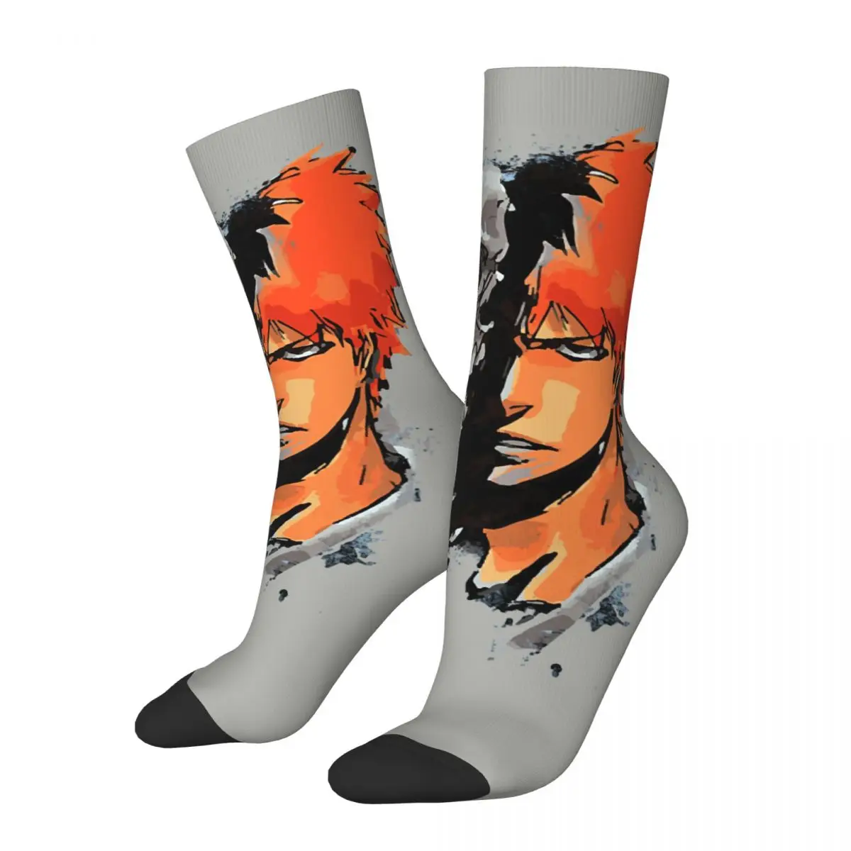 

Hip Hop Retro Kurosaki Ichigo Crazy Men's compression Socks Unisex BLEACH Manga Street Style Seamless Printed Funny Crew Sock