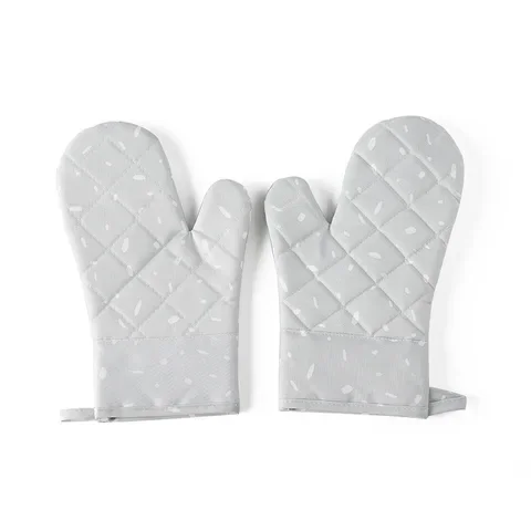 

Household 2pcs Non-slip Cotton Microwave Glove Oven Mitts Baking Gloves Heat Resistant Kitchen Potholders Silicone BBQ Mitts