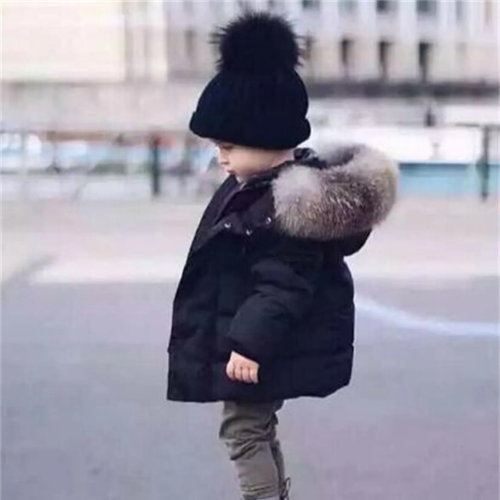 Baby Winter Coat Faux Fur Collar Hooded Jacket Snowsuit 1~6Years Toddler Kids Boys Girls Snow Clothes 2t 3t 4t 5t Coats