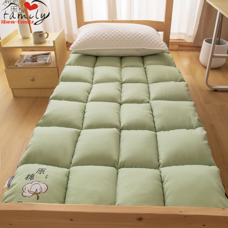 

Student Dormitory Mattress Bedroom Tatami with Elastic Band Soft and Breathable Polyester Bedding Mat for Comfortable Sleep 1pc