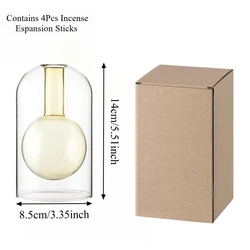 Aromatherapy Glass Diffuser with Essential Oil Sticks - Transparent Home Decor Bottle (130/200ML) - Other (Style A Yellow 130ML)