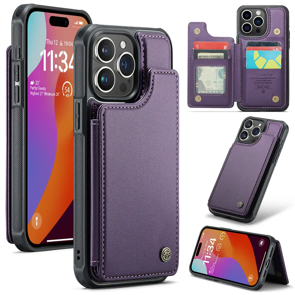 Premium Flip Leather Wallet Phone Case with Credit Card Holder and Shockproof Protection
