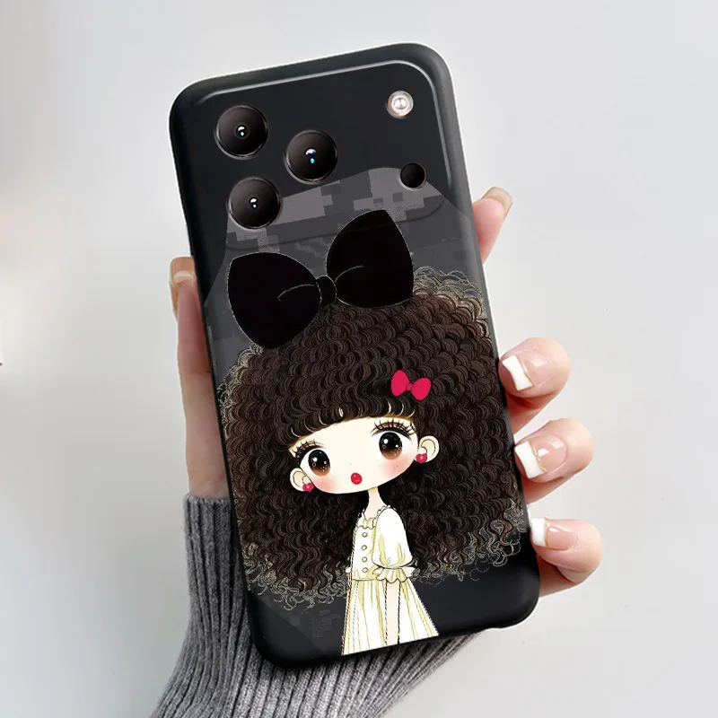 Charming Milk Tea Rabbit Phone Case - Black Anti-Scratch Soft Cover