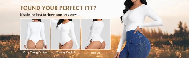 Feelingirl Thong Long Sleeve Women Full Body Shaper Bodysuit Tummy Control  Skims Shapewear - Shapers - AliExpress