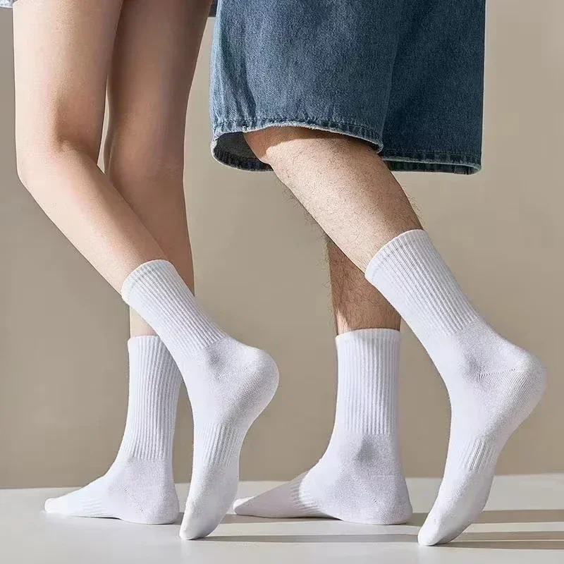 1/10Pairs Men Cotton New Style White Socks 5