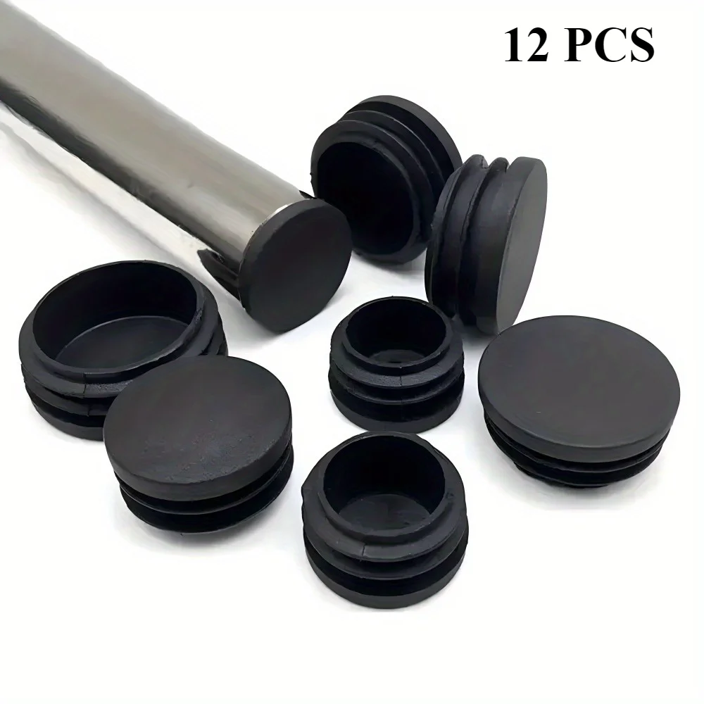12 Pcs 10/19-50 mm Round Plastic Hole Plugs Caps,Inserts for Metal Tubing, Glide Protection from Chair Furniture parts