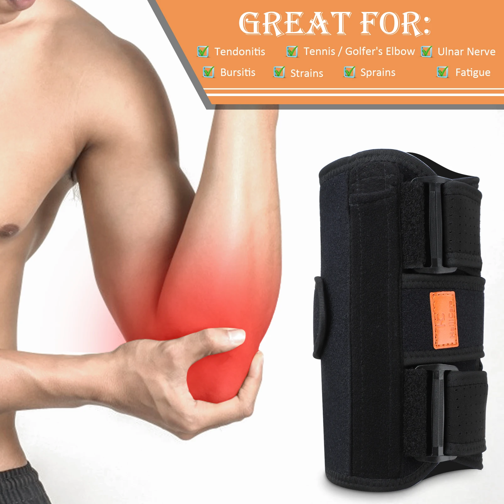 Hand Elbow Support Strap Fixed Joint Arthritis Fracture Stabilizer Braces Strap