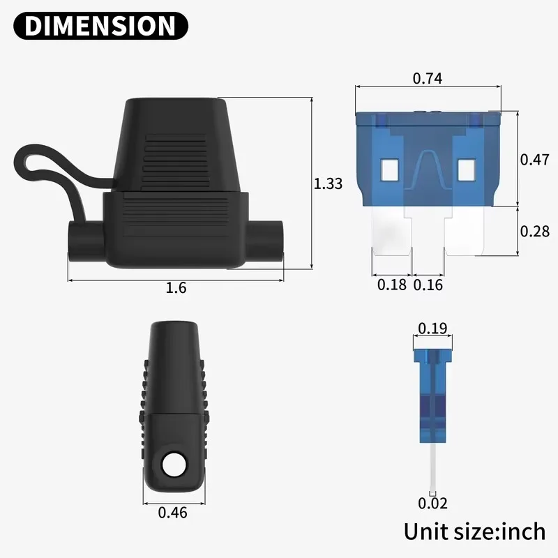 18 Gauge Fuse Holder 5PCS 12V ATC/ATO Blade with 18 AWG Wires 10A 15A Fuse Car