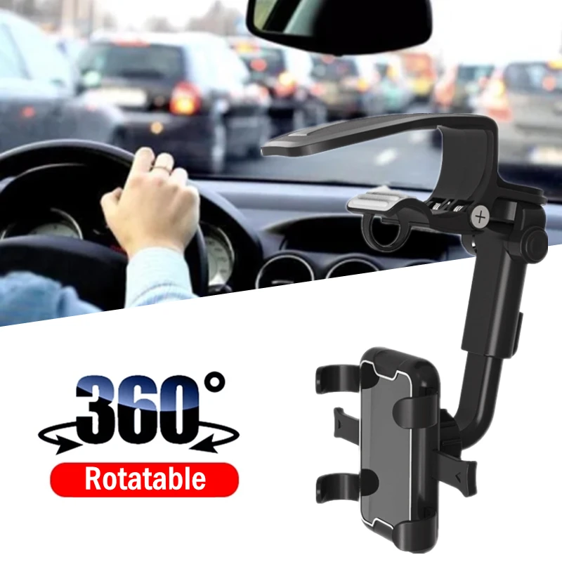 

Upgated Phone Holder Clip on Car Sun Visor Smartphone Bracket Mount 360 Degree Rotation Cell Phone Support For Most Phone