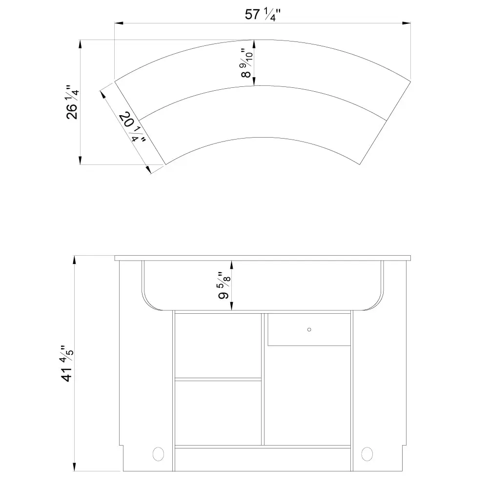 Reception Desks,LED Illuminated Curved Reception Desk Area Counter Round,39.37"D X 57"W X 42.13",HReception Desks
