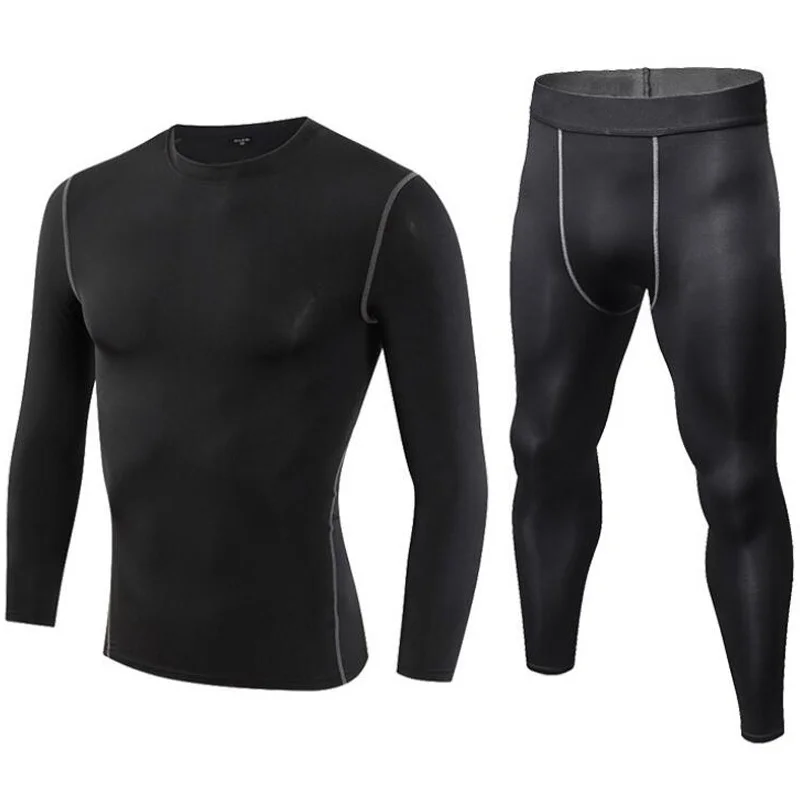 

New thermal underwear men underwear sets compression sportswear Sweat fleece quick drying thermo underwear men fitness clothing