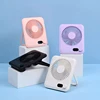 New Mini Portable Folding fan handy charging long life ultra-thin desktop fan Large wind super quiet folding handheld table fan 1